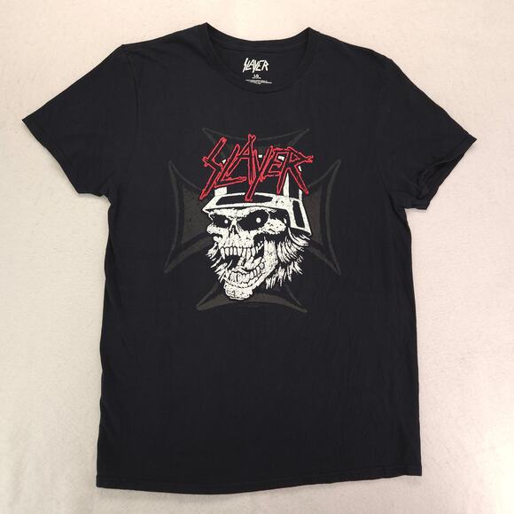 Slayer Graphic Band Short Sleeve Crew Neck Shirt Mens Size Large L Black - Picture 2 of 9